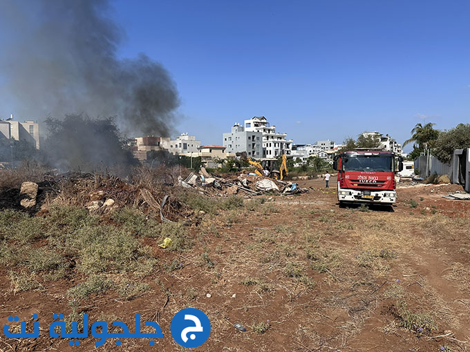 حريق في وادي قانا في جلجولية 